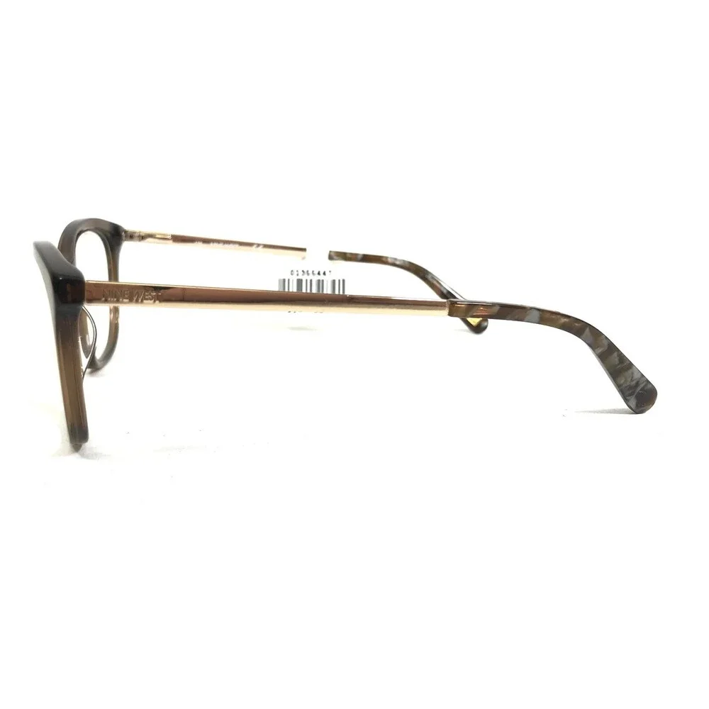 Nine West Eyeglasses Frames NW8004 210 Clear Brown Gold Cat Eye 52-17-135